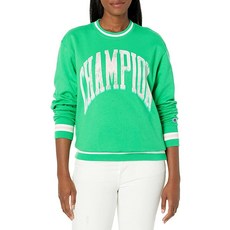 Champion 미드웨이트 크루 오버사이즈 여성용 스웨트셔츠 그린 크리스프 S