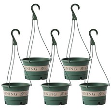 화분가드닝 행잉 걸이화분 플라스틱, 가드닝 그린, 5개