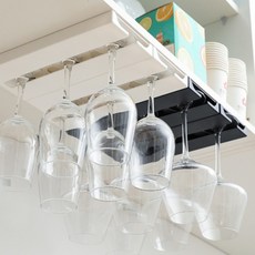 강력접착제증정 선반 와인잔거치대 와인랙 와인잔걸이, 와인랙 블랙 (개별박스)