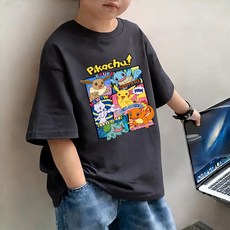 다양한 포켓몬 캐릭더 아동 반팔 티셔츠 순면 어린이 여름 반소매 키즈 반팔티