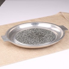 可開發票石頭烤盤不二石烤盤煎牛排羊排烤肉石闆燒餐廳酒店用品天然石烤盤 油烤盤 大烤盤烤肉盤 燒烤盤 韓式烤盤 不沾烤盤, 鍋口直徑31.5cm*高度3.5cm, 1個