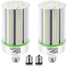 2팩 50w 옥수수 LED 전구 E26E39 20277v 5000k 교체용 HID S 수은 증기 CFL 금속 할로겐화 램프 실내 차고 마당 진입로 보관실 작업장, 60.0 Watts