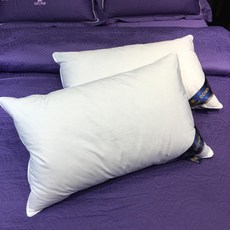 호텔용 방깃방지 면 베개 깃털 섬유 베개 높이가 높은 베개 민박 및 호텔용 900g 목 보호 베개 경추 베개, [단면형] 48*74cm*1개, 중간 높이 900g - 깃털 벨벳 베개