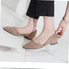 여성로퍼 여성 플랫 슈즈 스웨이드 단화 내추럴 모던한 스타