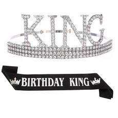 코코쥬 남자 생일파티 왕자왕관+어깨띠 세트, 1세트, 실버