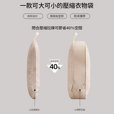 浩遠 BUDDY TRAVEL 可壓縮旅行收納包六件套, 極致灰記憶布中號單個裝 35x26x10cm, 1套