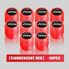 자동차 밸브 캡 스컬 휠 커버 야광 허브 랭글러 레니게이드 글래디에이터 컴패스용, 2. red-10PCS, 1개