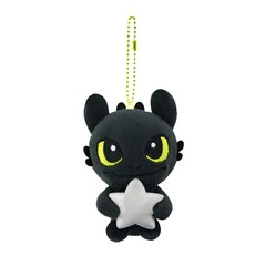 투슬리스 미니 키체인 8cm 스마일 졸린눈 큐트 하트 별 달 드래곤 길들이기 캐릭터 인형 가방고리 키링, 1개, 투슬리스별키체인