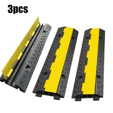 3개 자동차 램프 속도 감속대 고무 주차장 압력 진입로 교통 보호대 PVC 케이블, 3pcs