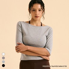 [콘치웨어] 보트넥 7부 티셔츠 (4colors) 필라테스 요가