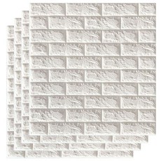 마벨인홈 접착식 벽돌 폼블럭 4개입, 화이트, 4개