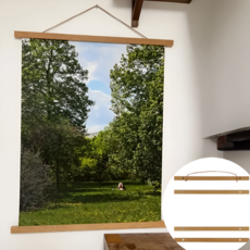 감성적인 우드 행잉 프레임 자석 포스터 걸이, 내추럴