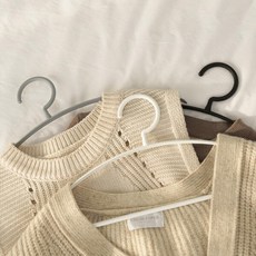 라운드 어깨뿔방지 니트 옷걸이 논슬립 20P, 블랙, 20개