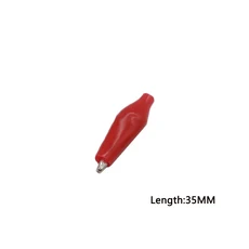 10 개/몫 28mm/35mm/45mm 금속 악어 클립 G98 악어 전기 클램프 테스트 프로브 미터 검정/빨강 플라스틱 부트 포함 전자 부품 액세서리 소스, 35MM Red