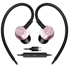 Hmusic 스포츠 오픈핏 귀걸이형 C타입 유선 이어폰 L3, 핑크