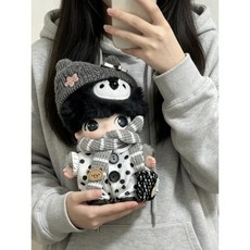 10/15/20cm 인형 가죽 솜깅이 솜인형옷 아이돌 베레모 재킷 귀여운 인형옷 솜인형, 야비 디안디안 모자+턱받이+스카프+가방