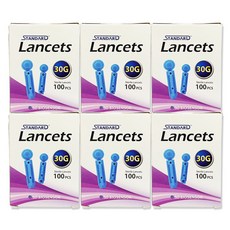 에스디바이오센서 스탠다드 란셋 채혈침 30G, 100개입, 6개
