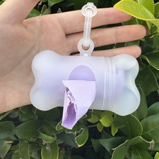 狗狗接便神器一鍵棄袋狗狗撿屎神器狗狗接屎神器接狗便神器拾便器, 1個, 透明骨頭拾便袋盒+1卷