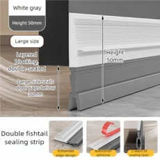 새로운 문 하단 밀폐 스트립 방풍 먼지 가드 비 단열재 실러 홈 하드웨어, 06 Grey-Big