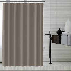 LLSCL 레몬 옐로우 패브릭 샤워 커튼 라이너 자석 포함 방수 호텔 품질 182.9 x 182.9cm(72 7_154938, 브라운_154938