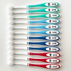미소덴탈 어린이 네임 치과 칫솔 유아 양치, 1세트, 12개입, 이중 슬림모 히어로(7세~11세)