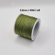[비즈엔케이] 0.8mm 나일론 매듭실 45M (롤) 판매단위 팔찌 만들기 재료, 1개, 카키