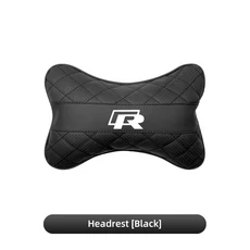 폭스 바겐 자동차 머리 받침 커버 목 베개 자동 안전 벨트 어깨 보호 RLine R 골프 Amarok T5 Phaeton ID3 Tiguan, 3_Headrest-Black-J