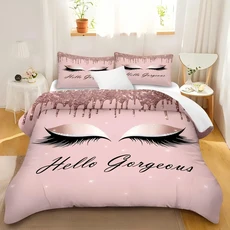 그라인더사포 안녕하세요 화려한 검은 속눈썹 패턴 3D 이불 커버 아트 스타일 홈 섬유 PILLOWCASES 침구, 02
