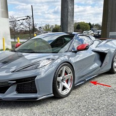 사이드 스커트 확장 스플리터 펜더 카본 룩 글로시 블랙 시보레 코르벳 C8 2 도어 Z51 Stingray STG 3 2020, 01 Glossy Black