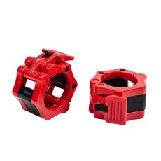 2Pcs 25 50mm 칼라 바벨 웨이트 훈련을위한 역도 클립 릴리스 잠금 근력 클램프 스핀, 50mm d pair, [12] 50mm red pair