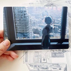 에반게리온 카오루 아크릴 스탠딩 카드 티켓 굿즈, 퀵샌드 시리즈  9x6cm, 레이 아야나미 - 폐허  15x10cm