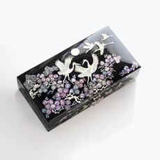 박씨상방 나전칠기 솔학 예단 자개 보석함 1단형 자개함 악세사리 보관함, 1개, 검정