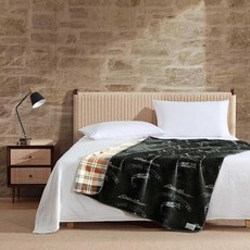 Eddie Bauer - 담요 울트라 소프트 & 양면 플러시 침구 소파 또는 침대용 담요 (플라잉 피쉬 트레일헤드 격자무늬 그린 152.4 x 177.8cm(60 x 70, Flying Fish Trailhead Plaid Gr