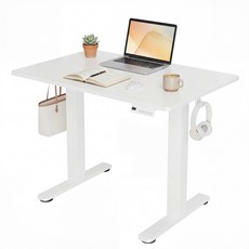 모션데스크 전동 높이조절 스탠딩 컴퓨터책상 높이조절책상 학생테이블 낮은 높이 공부 사무 게이밍책상, 백색