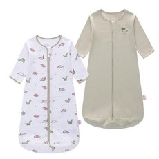 Amo nenes Baby Sleep Sack 긴소매 웨어러블 담요 면 양방향 지퍼 0.5 토그 침낭 0-18개월 공룡. 12-18개월 169577, 공룡