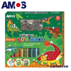AMOS 侏儸紀恐龍主題玻璃彩繪膠組, Multi-color, 1個