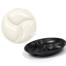 멜라민 매트 원형삼절접시 캠핑소스그릇 소스종지 멜라민종지, 매트원3절G-0513 검정