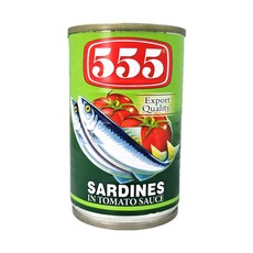 555 정어리 토마토 소스 통조림 155g 필리핀 생선, 1개