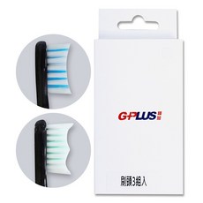 G-PLUS 音波電動牙刷替換刷頭, 黑, 1個