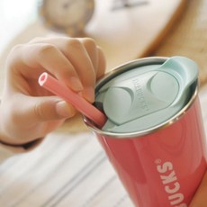 벤티빨대 2색 개방형 실리콘 빨대/환경보호 다회용, 마이스트로우파우치