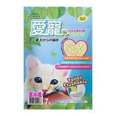 愛寵豆腐砂2.0 7L 凝結貓砂 可沖馬桶 除臭配方 低粉塵 生物可分解 原味6包, 1個