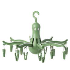 이케아 문어발 미니 빨래 건조대 접이식 소형 양말 건조대 속옷 아기옷 자취생필수품 +파트스캐너 사은품, 그린, 1개