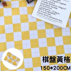 【奧本舖】野餐墊 野餐墊 200x200 露營野餐墊 風格野餐墊 防水野餐墊 野餐布 野餐地墊 口袋野餐墊, 棋盤黃格150*200cm