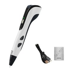 3D펜 DIY 선물 인쇄 연필 크리스마스 생일 LCD 화면 그리기 용품 예술 프린터 3D 펜, 03 White, 색상: 4. White