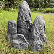모형장식바위 화단경계석 FRP 대형 가짜 돌 모조석, 그레이(28cm)