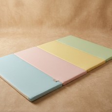 유아 접이식 폴더매트 140 x 200 x 4 (4단)moa, 크림그레이