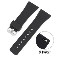 22mm 30mm 검은 고무 실리콘 스트랩 남자 스포츠 방수 다이빙 퀵 릴리스 핀 버클 시계 밴드 팔찌 액세서리