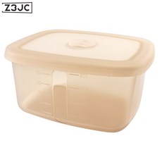 Z3JC 食品級硅膠冰箱收納盒保鮮袋水果蔬菜儲物盒冷凍分裝保鮮盒飯盒, 1個, 800ML膚色:如圖