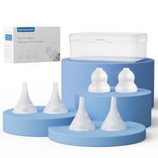 와 를 위한 3팩 실리콘 비강 흡인기 팁 구르드 깔때기 및 평평한 노즐 GROWNSY 와톨트 리틀토라 헤이밸류 코코벨라 하일리케어 키디라 테킨 엑스보삭과 호환, 6