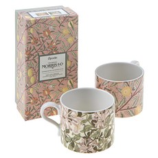 Spode Morris&Co.馬克杯 2款組, 水果+金銀花款, 1組